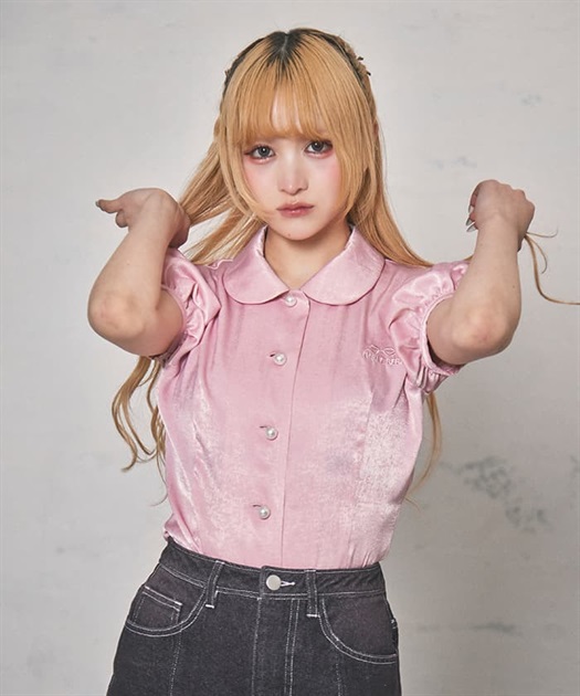 FBロゴサテンブラウス【10%OFF対象商品】 | FickleBebe FBロゴサテンブラウス【10%OFF対象商品】 | FickleBebe