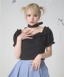 スクエアフリルミニトップス【10%OFF対象商品】(黒-0)