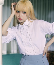 フリルカウルスリーブブラウス(白-0)