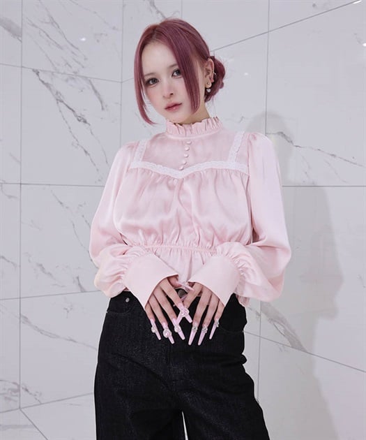 サテンペプラムブラウス | レディース服・レディース