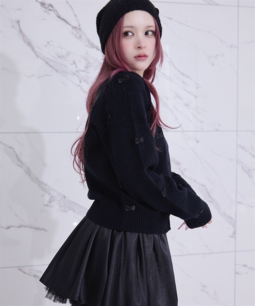 リボンニットカーディガン | axes femme online shop