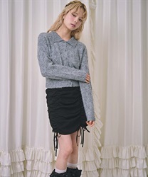 カラードニットカーディガン(チャコール-F)