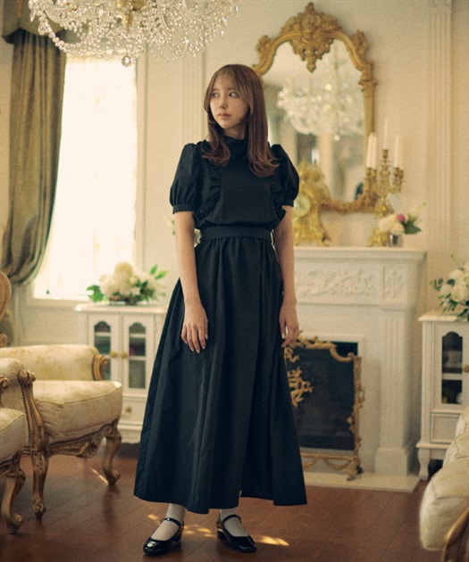 スタンドカラーフリルワンピース | outlet | axes femme online shop スタンドカラーフリルワンピース | outlet | axes femme online shop