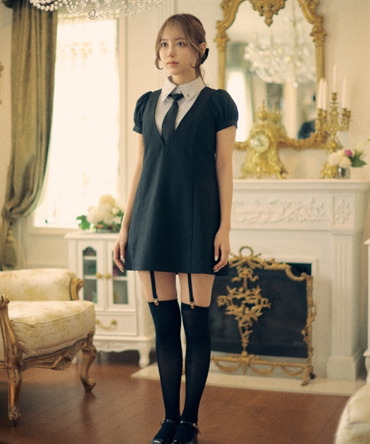 レイヤードガーターミニワンピース | outlet | axes femme レイヤードガーターミニワンピース | outlet | axes femme