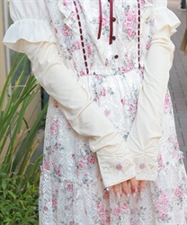 巻バラビジューＵＶロング手袋(生成り-F)