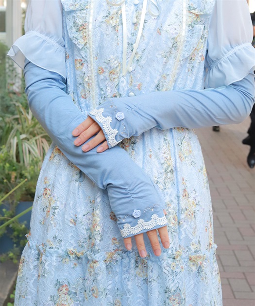 巻バラビジューＵＶロング手袋