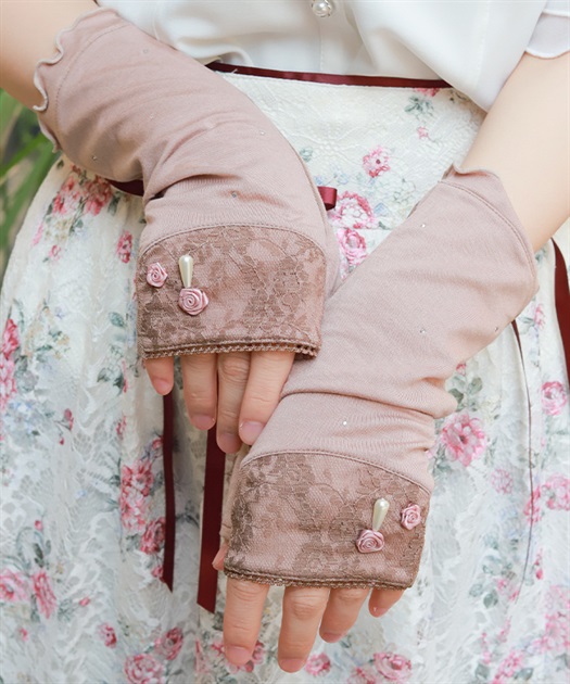 バラ×レースＵＶショート手袋