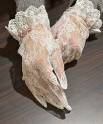 巻きバラレースグローブ(白-F)