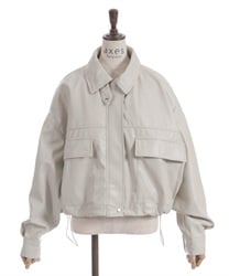 袖ドロストレザージャケット【WEB限定価格】【2点10%OFF対象商品】(生成り-F)