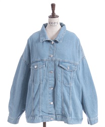 ビッグシルエットデニムジャケット【2点10%OFF対象商品】(サックス-F)