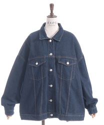 ビッグシルエットデニムジャケット【2点10%OFF対象商品】(インディゴ-F)