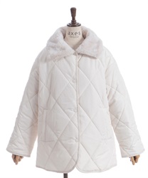 襟ファーキルトジャケット(生成り-F)