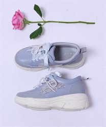 チャーム付レーススニーカー(サックス-S)