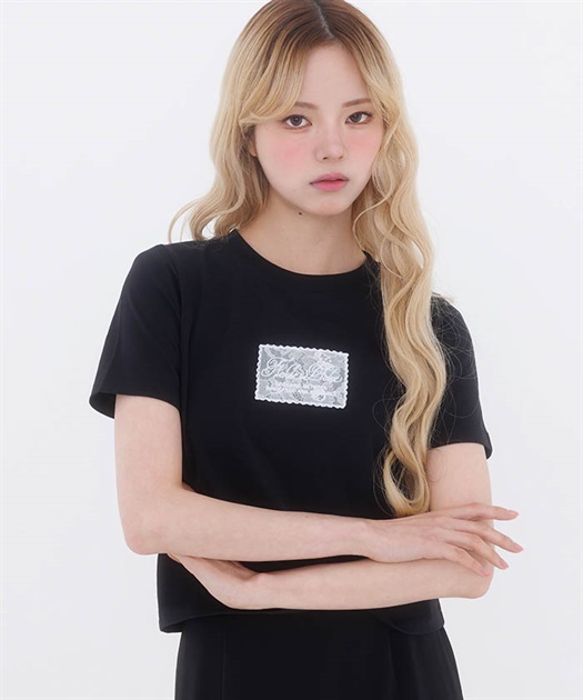 レースロゴミニＴＥＥ(黒-F)