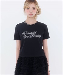 ビジューロゴミニTee(黒-F)