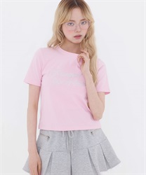 ビジューロゴミニTee(ピンク-F)