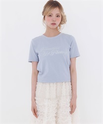 ビジューロゴミニTee(ブルーグレー-F)