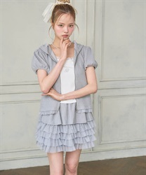 リブパフスリーブチュールＰＫ【予約】(グレー-F)