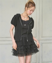 リブパフスリーブチュールＰＫ【予約】(黒-F)