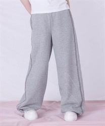 ビジューロゴラメパンツ(グレー-F)