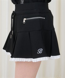 フリルプリーツスウェットスカート(黒-F)