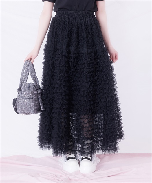 ボリュームフリルロングスカート