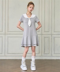 セーラーレースワンピース【予約】(グレー-0)