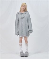 フリルカラーセーラーニット