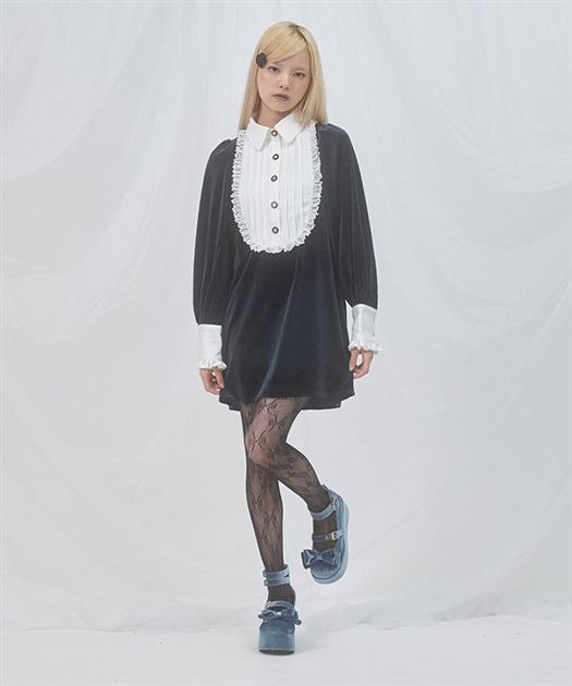 クラシカルベロアワンピース クラシカルベロアワンピース | axes femme online shop