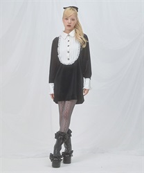 クラシカルベロアワンピース(黒-F)