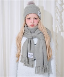 Ｂｅｂｅリボンマフラー(グレー-F)