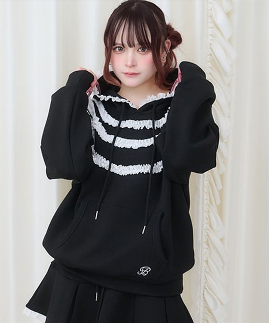フリルスウェットパーカー