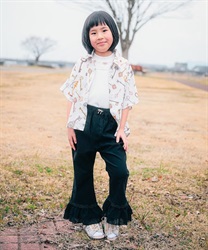 キッズ古鍵柄アロハシャツ(生成り-110cm)