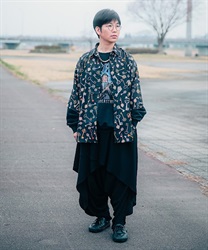 古鍵柄アロハシャツ(黒-M)