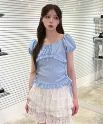 パフスリーブコルセットブラウス