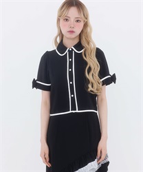 バイカラーパイピングトップス(白-0)