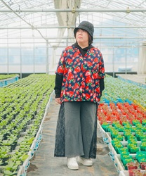 苺柄アロハシャツ(紺-M)