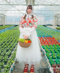 苺柄アロハシャツ(ミント-M)