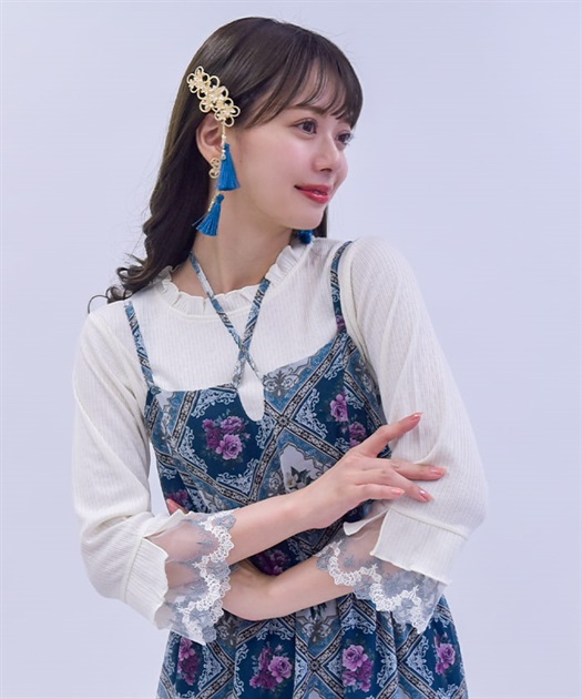 カラーチュールレースプルオーバー | outlet | axes femme カラーチュールレースプルオーバー | outlet | axes femme