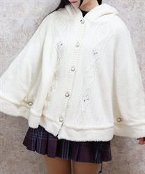 ビジュー裏ボアニットポンチョ | axes femme | axes femme ビジュー裏ボアニットポンチョ | axes femme | axes femme
