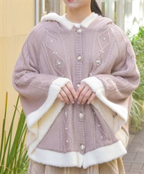 ビジュー裏ボアニットポンチョ | outlet | axes femme online shop ビジュー裏ボアニットポンチョ | outlet | axes femme online shop