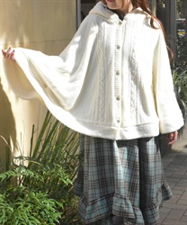 パール裏ボアニットポンチョ【WEB先行販売】(白-F)