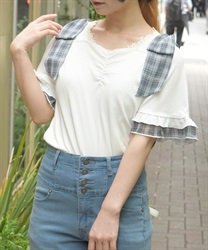 シフォンリボンカットプルオーバー(生成り-F)