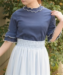 接触冷感チュールメロープルオーバー(紺-F)