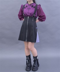 ファスナーデザインサス付スカート(黒-M)