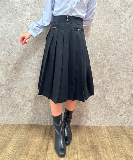 ビット付プリーツロングスカート | outlet | axes femme online shop ビット付プリーツロングスカート | outlet | axes femme online shop