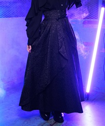 ラッフルジャカードロングスカート【Web先行販売】【NP】(黒-M)
