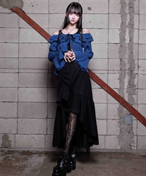 ベルトドロストマーメイドスカート(黒-M)