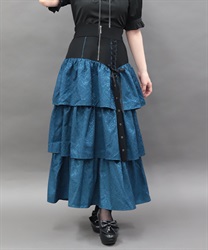 コルセットデザインフリルスカート【WEB先行販売】(ブルーグリーン-M)