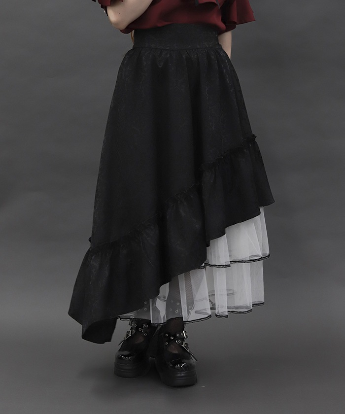 MACHATT アシメフリルスカート ジャカードアシメフリルスカート | POETIQUE | axes femme